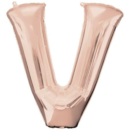 ANAGRAM 37 in. Letter V Rose Gold Balloon 89774